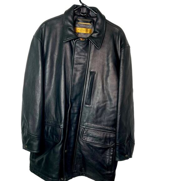 Marc New York Andrew Marc Mens Black Leather Coat size Medium - Picture 1 of 9